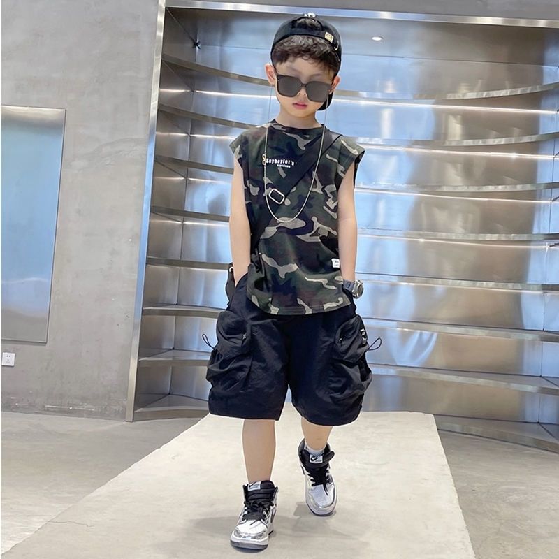 Sleeveless For Boy T-shirt And Shorts Two-piece Set