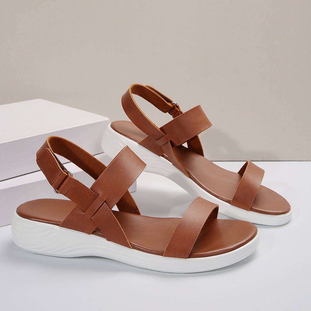 Female Comfortable Flat Heel Women's Peep Toe Sandals (Available) - Mom & Kids