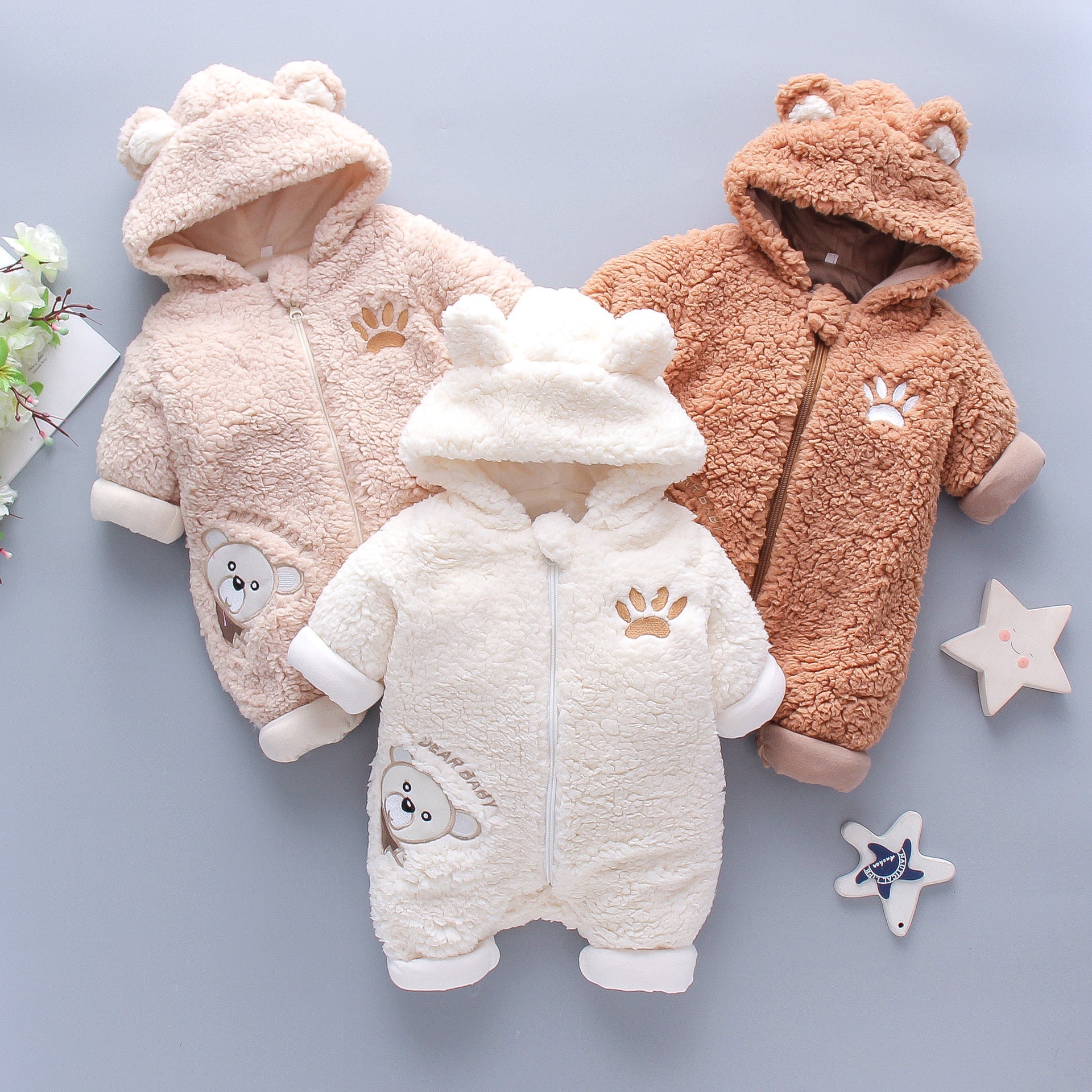 Winter Baby Boy Girl Romper Cotton Clothes (Available)