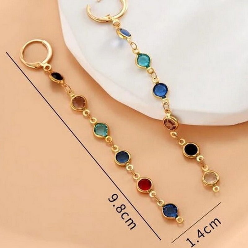 Geometric Round Colorful Crystals Beaded Earrings (Available) - Mom & Kids