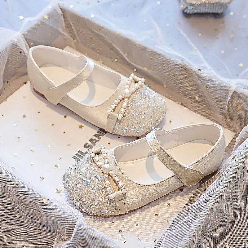Girl Princess Shoes 2025 Spring and Autumn Crystal Shoes Rhinestones Single Shoes Baby Small Leather Shoes Soft Soles with Dress - Mom & Kids