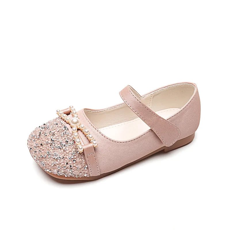 Girl Princess Shoes 2025 Spring and Autumn Crystal Shoes Rhinestones Single Shoes Baby Small Leather Shoes Soft Soles with Dress - Mom & Kids