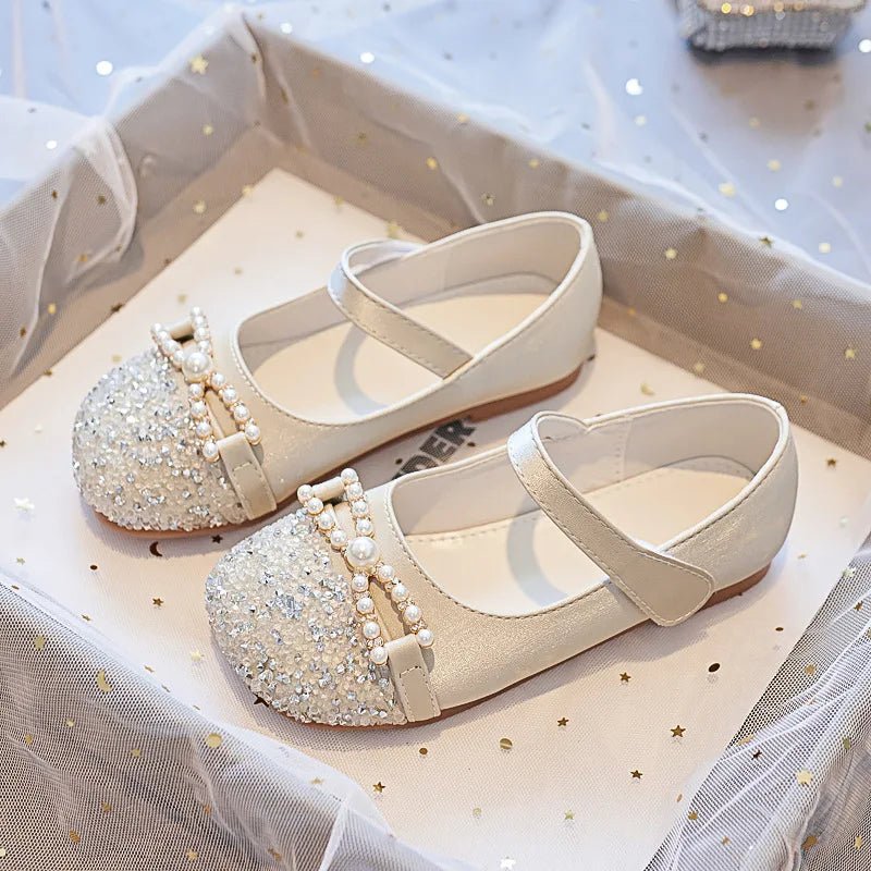 Girl Princess Shoes 2025 Spring and Autumn Crystal Shoes Rhinestones Single Shoes Baby Small Leather Shoes Soft Soles with Dress - Mom & Kids