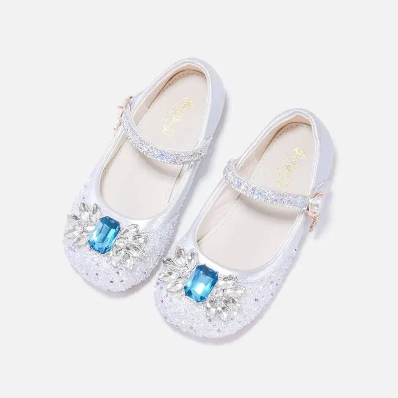 Girl princess shoes in pink and white are suitable for girls' performance dress up, school shoes, children's flower girl perform - Mom & Kids