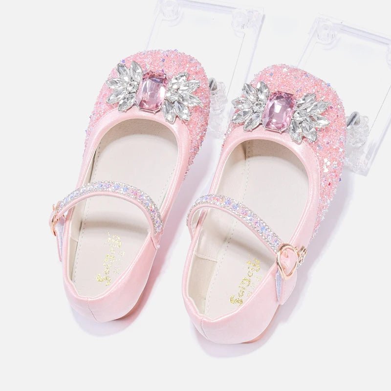 Girl princess shoes in pink and white are suitable for girls' performance dress up, school shoes, children's flower girl perform - Mom & Kids