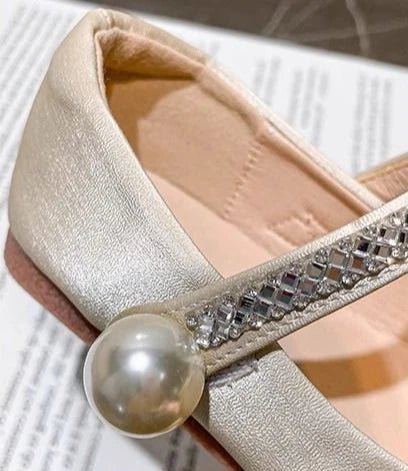 Girls Crystal Sparkle Princess Shoes Kids Fashion Leather Comfortable Party Performance Flats for Toddlers - Mom & Kids