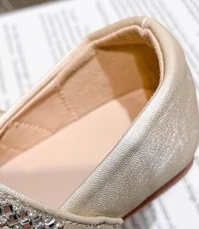 Girls Crystal Sparkle Princess Shoes Kids Fashion Leather Comfortable Party Performance Flats for Toddlers - Mom & Kids