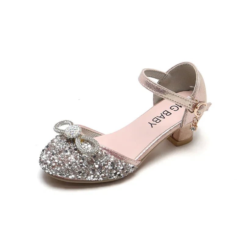Girls High Heels for Kids Party Wedding Evening Dress Shoes 2021 Fashion Crystal Summer Princess Stockings Girl Sandals E02165 - Mom & Kids