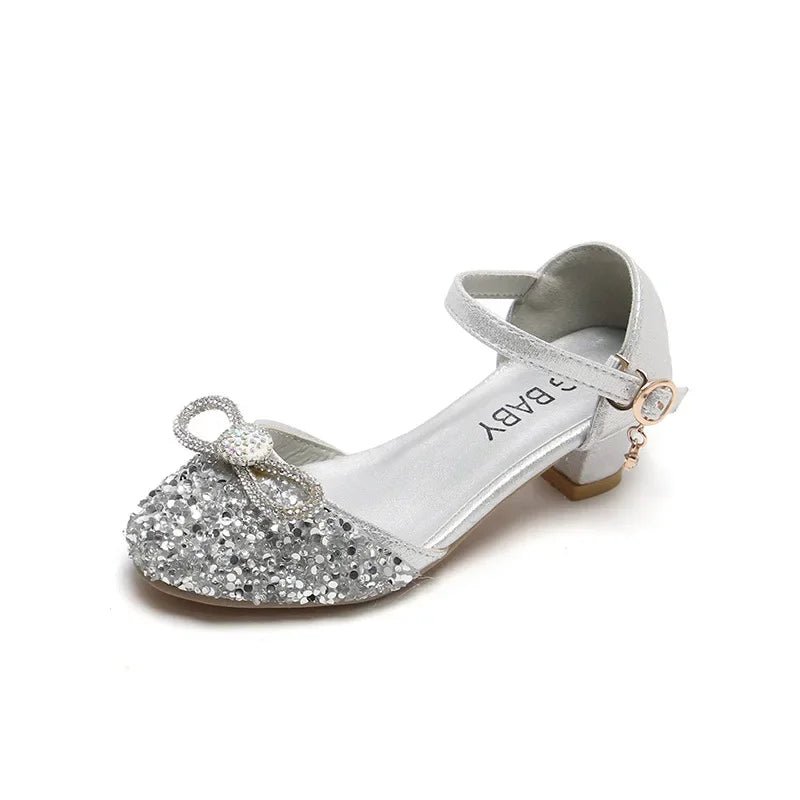 Girls High Heels for Kids Party Wedding Evening Dress Shoes 2021 Fashion Crystal Summer Princess Stockings Girl Sandals E02165 - Mom & Kids