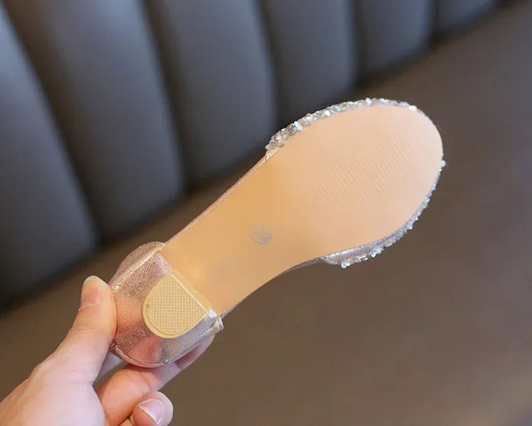 Girls High Heels for Kids Party Wedding Evening Dress Shoes 2021 Fashion Crystal Summer Princess Stockings Girl Sandals E02165 - Mom & Kids