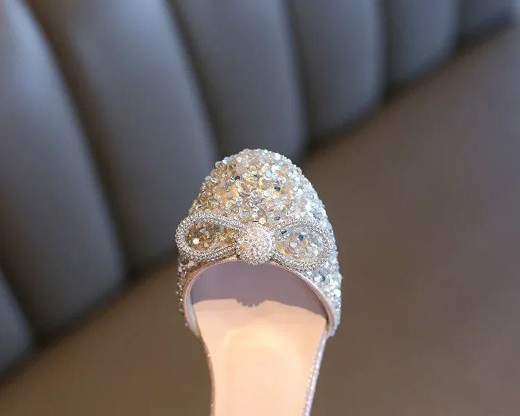 Girls High Heels for Kids Party Wedding Evening Dress Shoes 2021 Fashion Crystal Summer Princess Stockings Girl Sandals E02165 - Mom & Kids