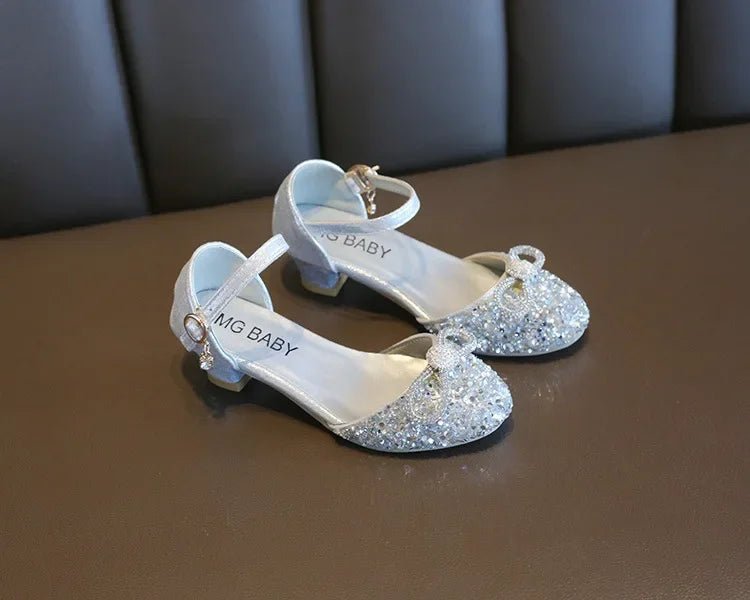 Girls High Heels for Kids Party Wedding Evening Dress Shoes 2021 Fashion Crystal Summer Princess Stockings Girl Sandals E02165 - Mom & Kids