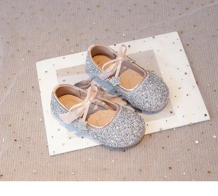 Girls Princess Shoes Round Toes Sweet Bows - Mom & Kids