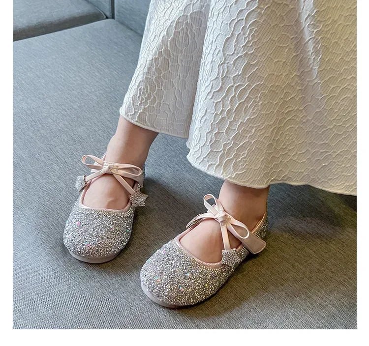 Girls Princess Shoes Round Toes Sweet Bows - Mom & Kids