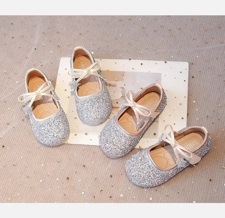 Girls Princess Shoes Round Toes Sweet Bows - Mom & Kids
