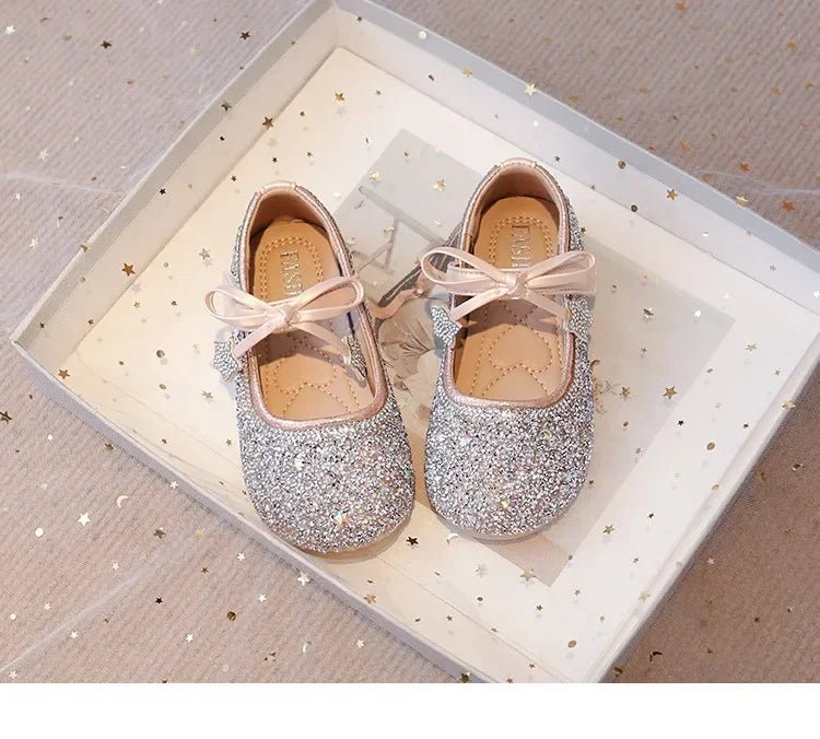 Girls Princess Shoes Round Toes Sweet Bows - Mom & Kids