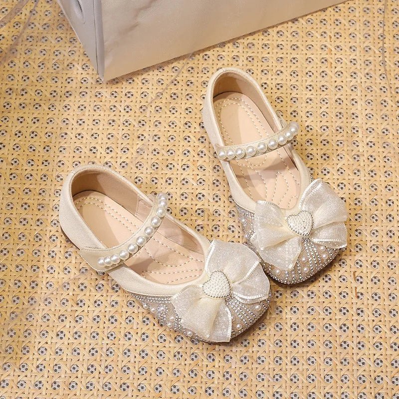 Girls’ Princess-Style Dress Shoes – Faux Leather Mary Janes with Sparkle Accents, Comfortable for Parties & Special Occasions - Mom & Kids