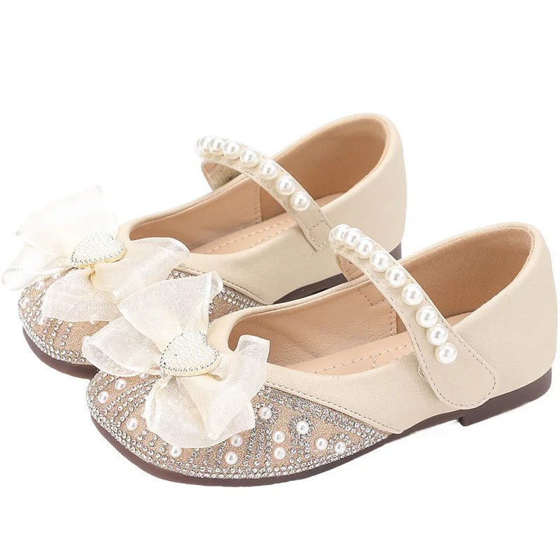 Girls’ Princess-Style Dress Shoes – Faux Leather Mary Janes with Sparkle Accents, Comfortable for Parties & Special Occasions - Mom & Kids