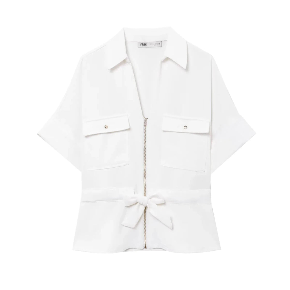 HH Women Pants Suit Solid Short Sleeve Zipper Pocket Drawstring Design Shirt Top+Elastic Waist Loose Casual Wide-leg Pants - Mom & Kids