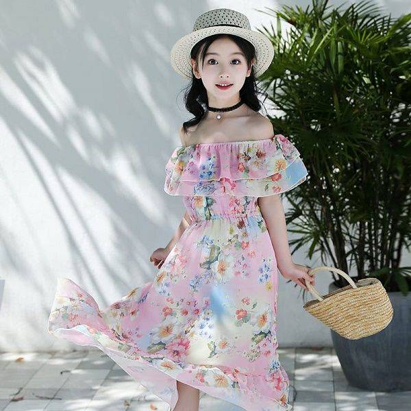 Girls Fashion Print Flower Dress