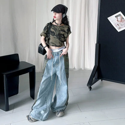 Street Dance Style Functional Wide-leg Sports Pants (Only Pant)