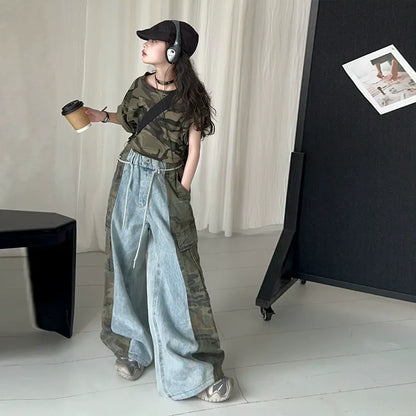 Street Dance Style Functional Wide-leg Sports Pants (Only Pant)