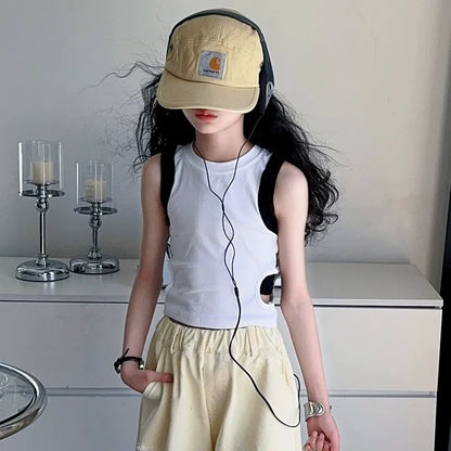 Trendy Cool Jeans Casual Vest Two-piece Set Ripped Pants