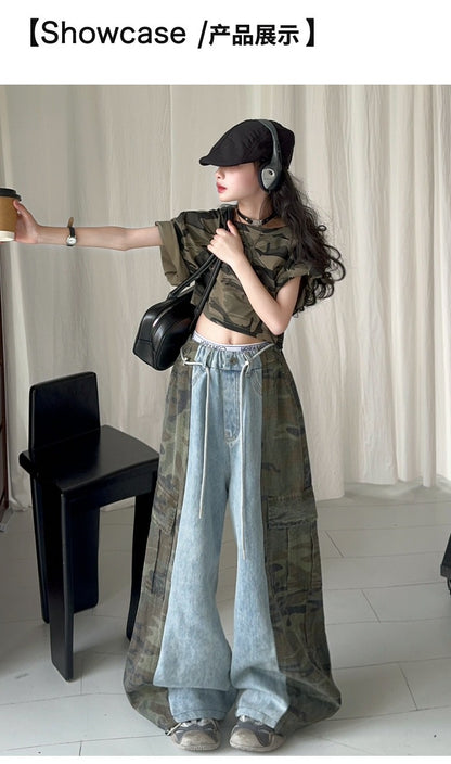 Street Dance Style Functional Wide-leg Sports Pants (Only Pant)