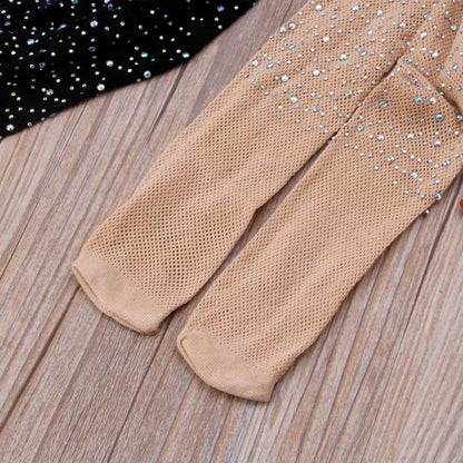 New Fashion Girls Tights Toddler Kids Baby Rhinestone Fishnet Tights Girls Children Mesh Stockings Hollow Out Pantyhose Fish Net