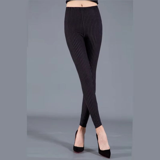 Women Plaid Leggings Fashion Print Fitness Houndstooth Floral Stripe Dot Leopard Pure Black Pants High Waist Trousers