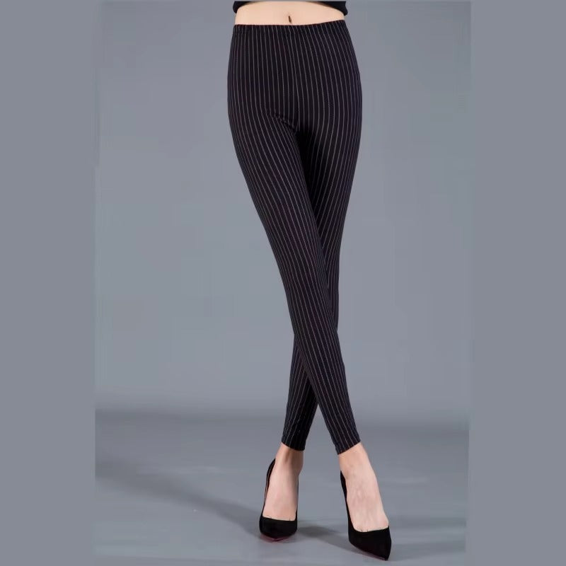 Women Plaid Leggings Fashion Print Fitness Houndstooth Floral Stripe Dot Leopard Pure Black Pants High Waist Trousers