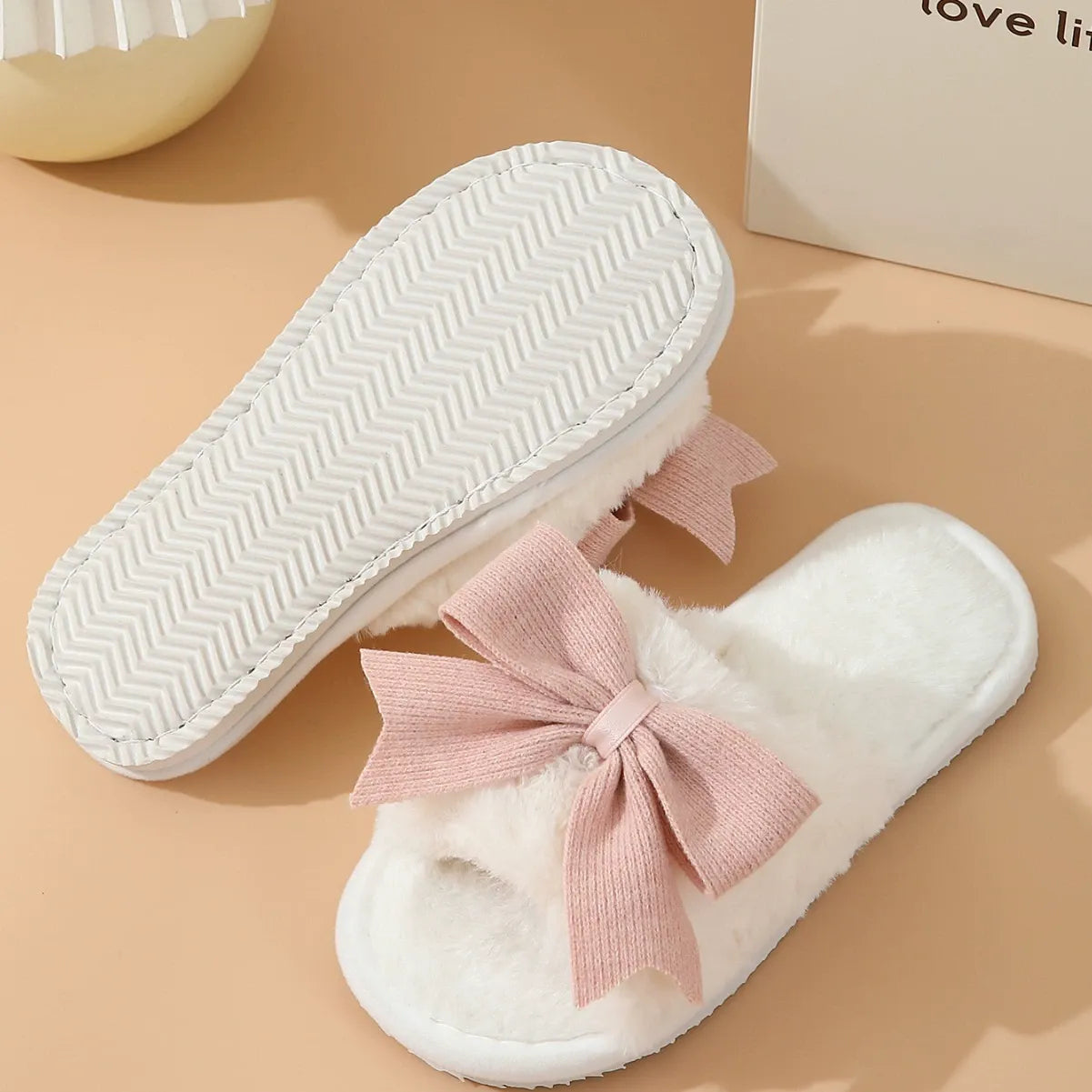 Home warm thick bottom non-slip open slippers for all seasons