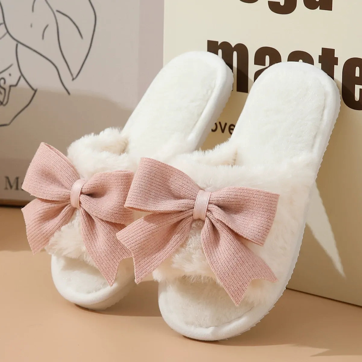 Home warm thick bottom non-slip open slippers for all seasons