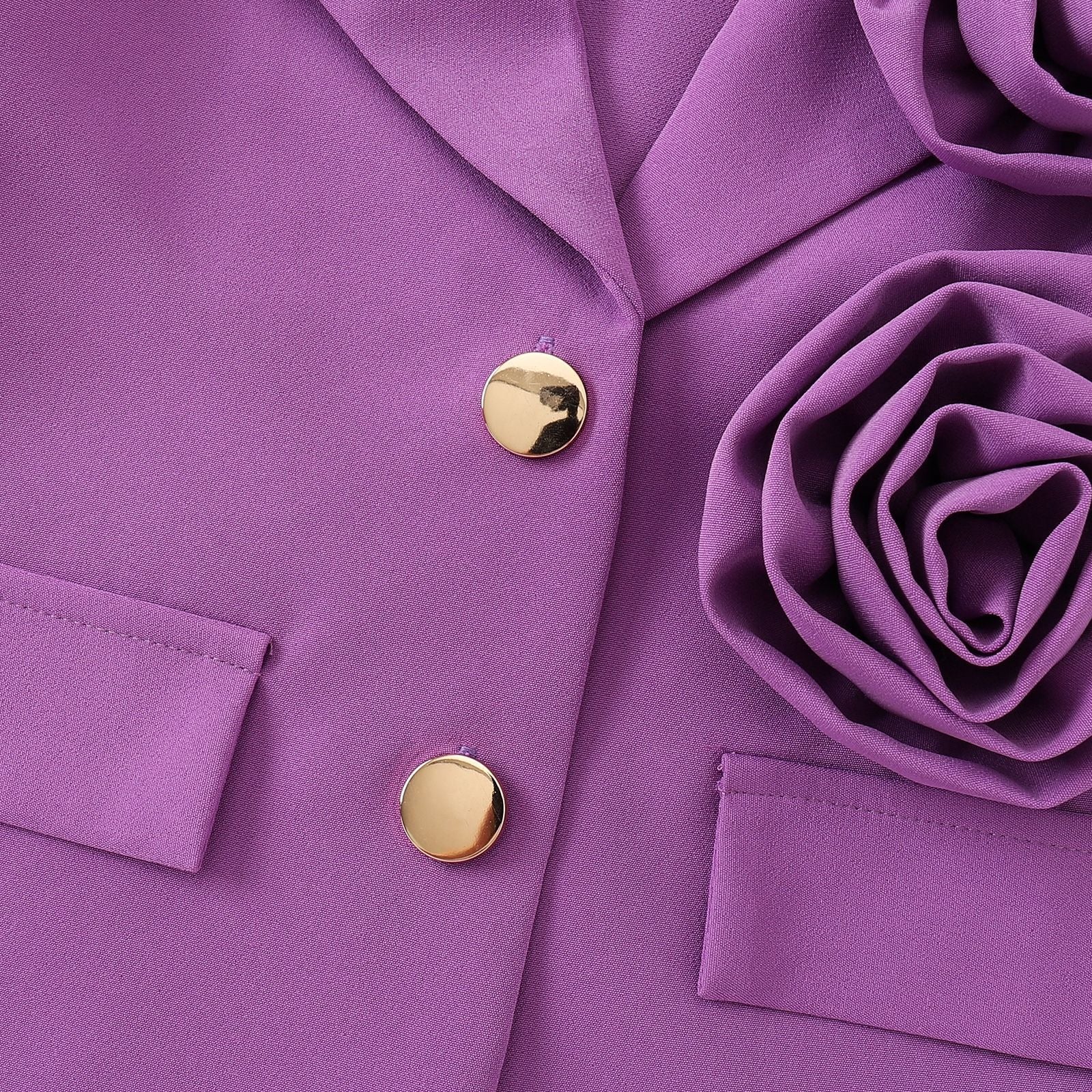 Three-dimensional Flower Suit Jacket Tank Top Trousers Multi-piece Set (Available)