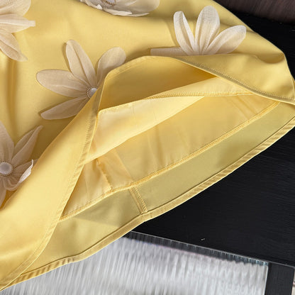 New style sleeveless high-end children's clothing three-dimensional flower princess dress big girl dress