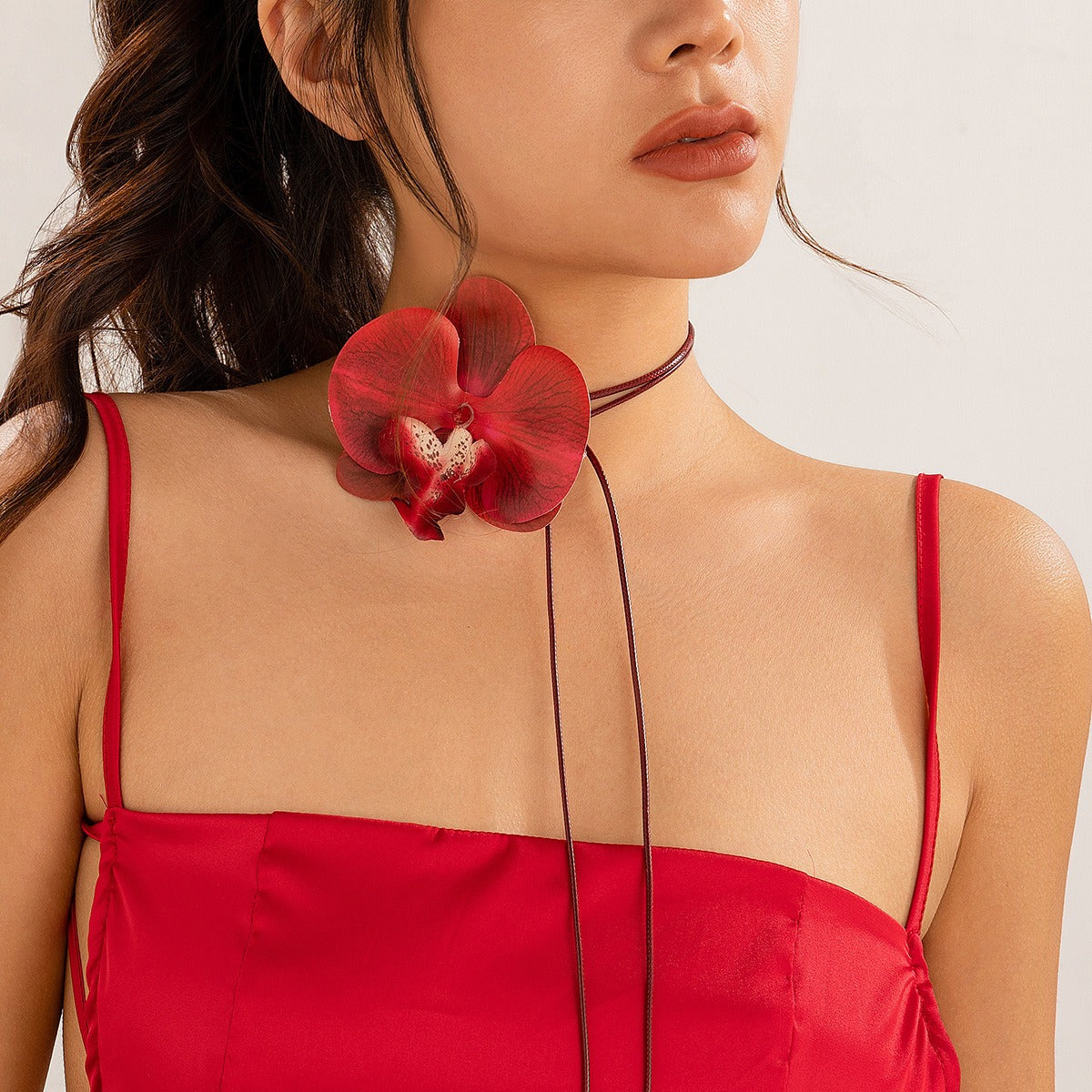 Butterfly orchid flower Necklace & Earring Set
