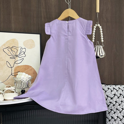 New style sleeveless high-end children's clothing three-dimensional flower princess dress big girl dress