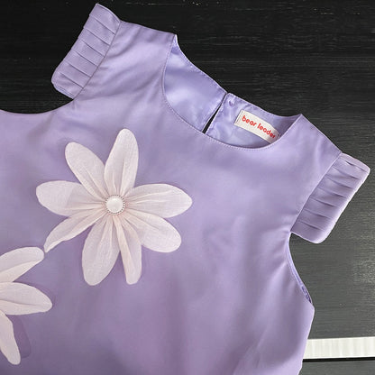 New style sleeveless high-end children's clothing three-dimensional flower princess dress big girl dress