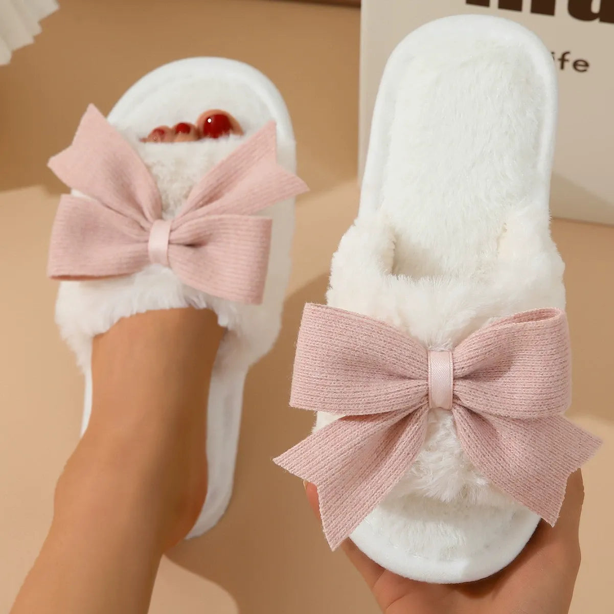 Home warm thick bottom non-slip open slippers for all seasons