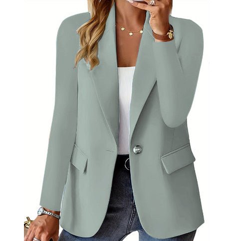 Ins Lapel Button Jacket Fashion Commuter Casual Suit Jacket Women's Long-sleeved Tops Outwear Clothing (Available) - Mom & Kids