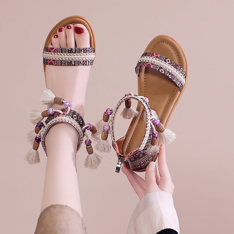 Bohemian flat sandals for women