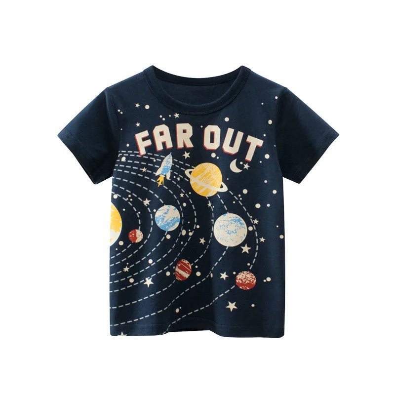 Jumping Meters Hot Selling Boys Girls Summer Baby T Shirts Short Sleeve Cartoon Cars Toddler Tees Tops Boys Girls Clothing - Mom & Kids