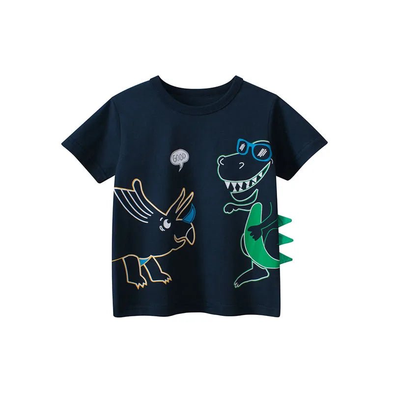 Jumping Meters Hot Selling Boys Girls Summer Baby T Shirts Short Sleeve Cartoon Cars Toddler Tees Tops Boys Girls Clothing - Mom & Kids