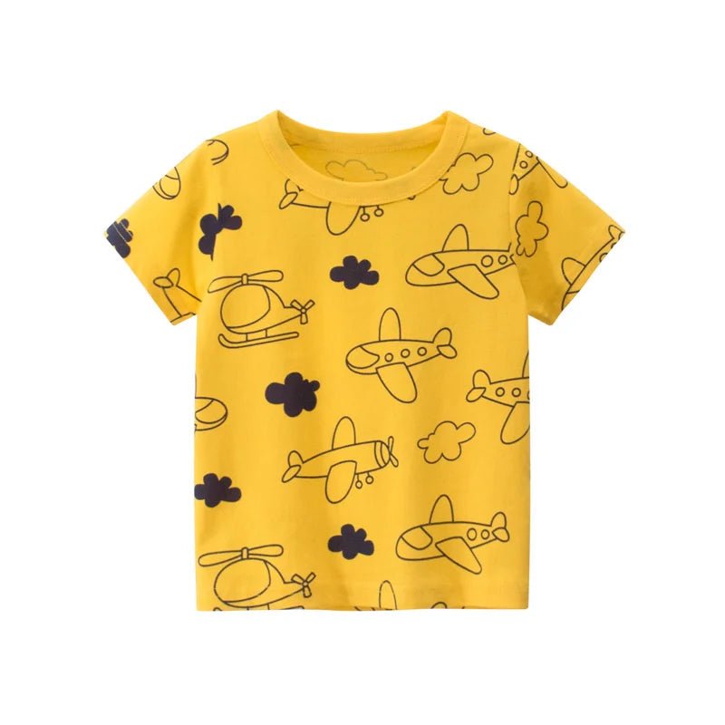 Jumping Meters Hot Selling Boys Girls Summer Baby T Shirts Short Sleeve Cartoon Cars Toddler Tees Tops Boys Girls Clothing - Mom & Kids