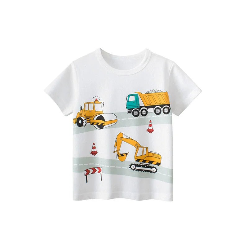 Jumping Meters Hot Selling Boys Girls Summer Baby T Shirts Short Sleeve Cartoon Cars Toddler Tees Tops Boys Girls Clothing - Mom & Kids