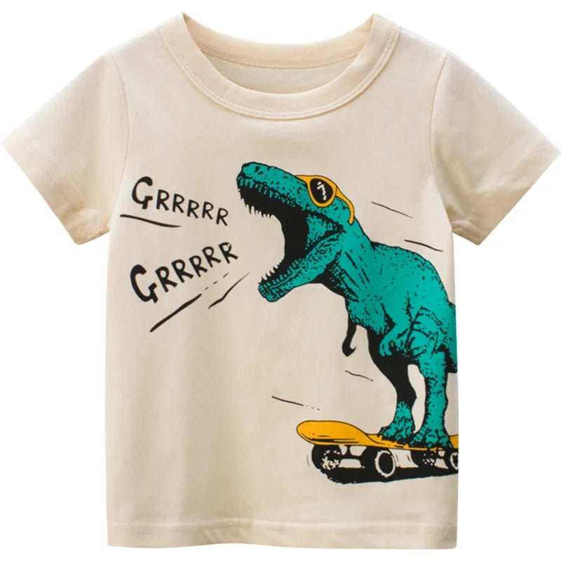 Jumping Meters Hot Selling Boys Girls Summer Baby T Shirts Short Sleeve Cartoon Cars Toddler Tees Tops Boys Girls Clothing - Mom & Kids