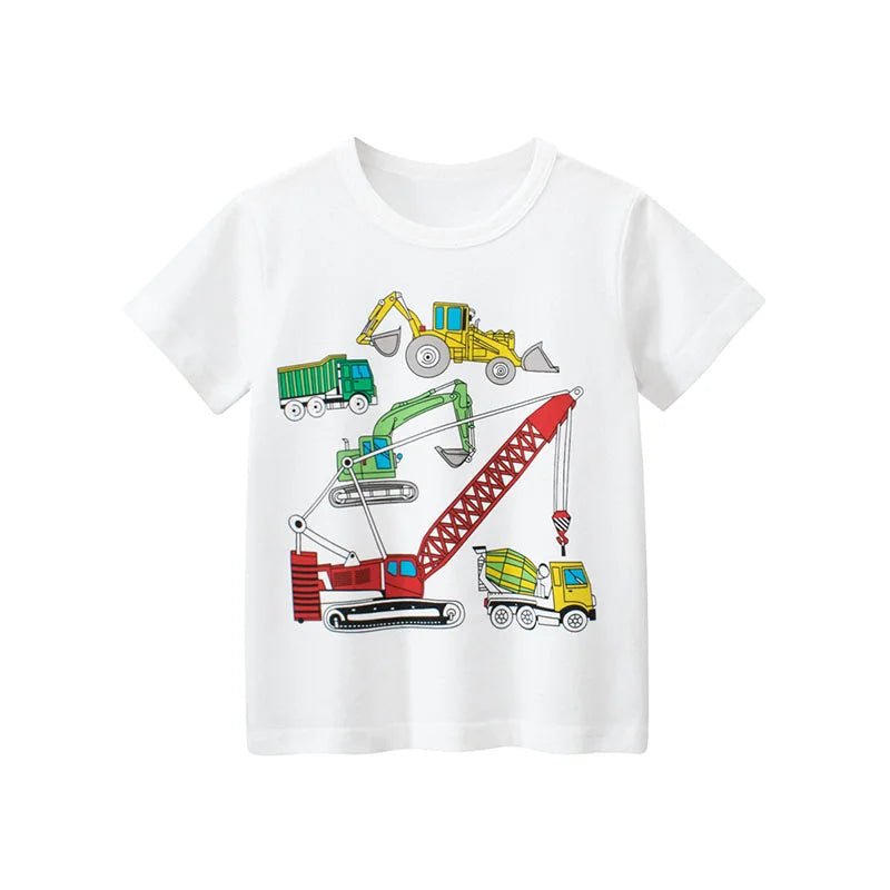 Jumping Meters Hot Selling Boys Girls Summer Baby T Shirts Short Sleeve Cartoon Cars Toddler Tees Tops Boys Girls Clothing - Mom & Kids