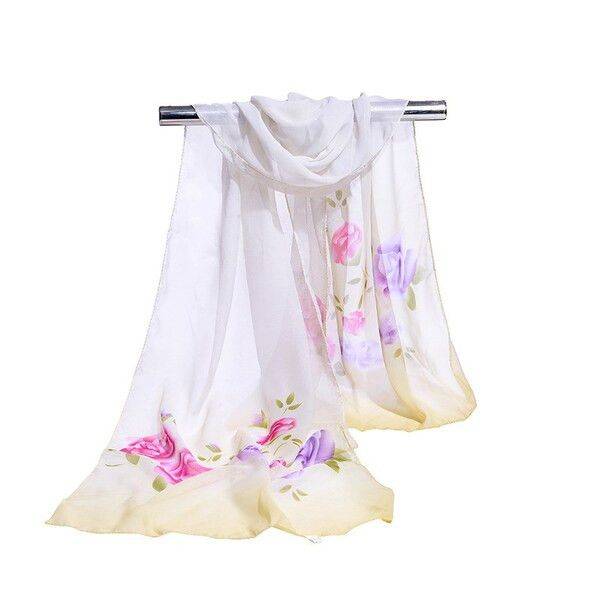 woman Scarf Flower Chiffon