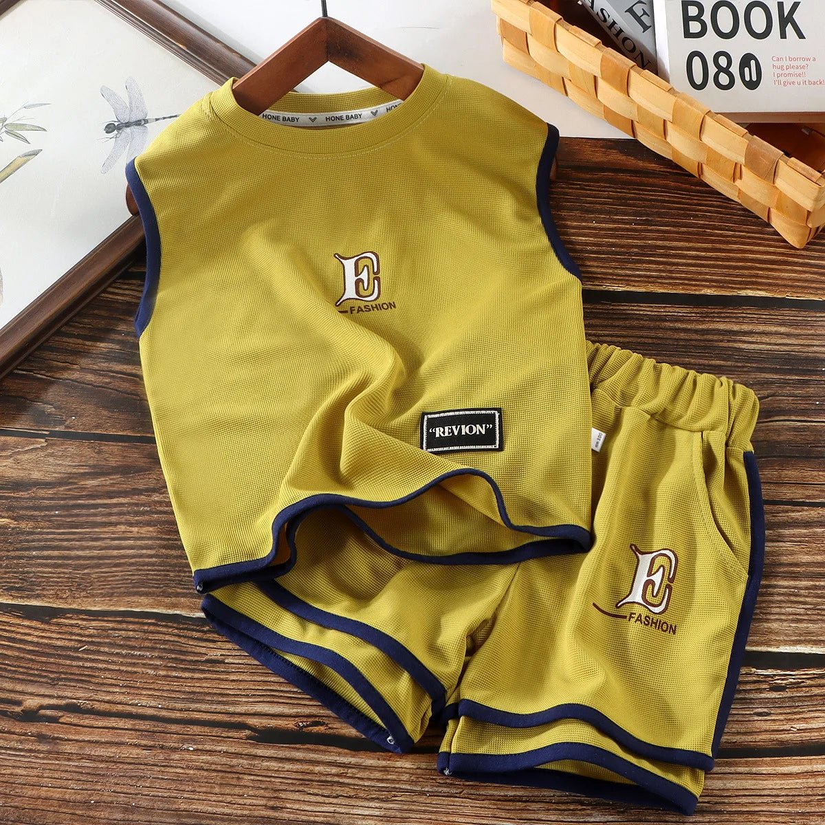 Kids Clothing Sets Summer Sleeveless T-shirt +shorts 2pcs/set Sport Suits for Boys Waffle Baby Sports Tracksuits Toddler Outfits - Mom & Kids