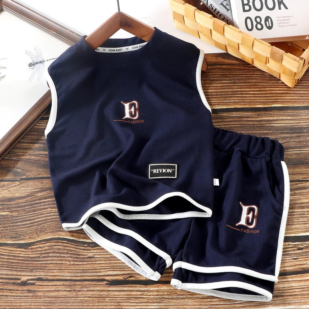 Kids Clothing Sets Summer Sleeveless T-shirt +shorts 2pcs/set Sport Suits for Boys Waffle Baby Sports Tracksuits Toddler Outfits - Mom & Kids